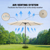 3M Banana Parasol Sun Shade Patio Hanging Umbrella Cantilever Garden Beige UK
