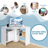 90° Corner Desk Computer Table Home Office Writing Desk Workstation w/ Shelves