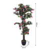 180cm Artificial Satsuki Azalea Flowers Tree Potted Bonsai Home Garden Decor