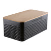 Large Bread Bin with Bamboo Lid Chopping Board Kitchen Storage Loaf Container