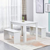 3 Piece Dining Table & Bench Set 4 Person Kitchen Office Furniture Space Saving