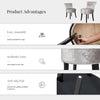 Soft Dressing Table Chair Vanity Makeup Stool Dining Seat Pouffe with Wood Legs