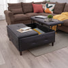 Extra Lift Up Square Storage Ottoman,Upholstered Coffee Table Storage Ottoman