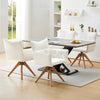 1PC 360° Swivel Velvet Fabric Dining Chair Rotatable Wooden Legs Kitchen Chair
