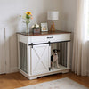 Wooden Pet Dog Crate Pet Dog Kennel Cage Furniture End Table w/ 1 Large Drawer