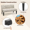Modern Wooden Sofa Chair Armless Loveseat Sofa Fabric Two-Seater Couch Beige