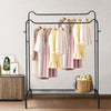 Black Metal Clothes Rail Rack Garment Stand Corner Open Wardrobe with Shelf