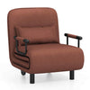 Single Folding Sofa Bed Chair Modern Fabric Sleep Function Holder-Coffee