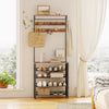 Coat Stand Coat Rack w/Shoe Storage Hall Tree 75 x 32 x 185 cm