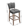 2x Breakfast High Bar Home Kitchen Pub Stools Chair Linen Seat Padded Wooden Leg