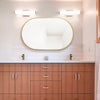 Modern Oval Mirror Wall Mounted Metal Frame Glass Vanity Makeup Bathroom Decor