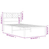 Metal Bed Frame with Headboard Black 80x200 cm