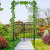Metal Arch Trellis Arbour for Climbing Plants with Gate - 7ft
