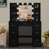 Dressing Table Mirror with Lights Makeup Vanity Desk Organizer Dresser 7 Drawers