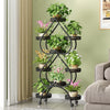 Heavy Duty Metal Plant Stand Double Layer Flower Pot Rails Rack Wheeled Casters