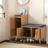 Large Shoe Bench Shoe Cabinet with Seat Storage White&Wooden Color