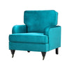 Luxe Peacock Green Velvet Armchair Occasional Upholstered Accent Tub Chair Sofa