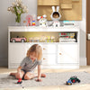 Multifunctional Display Cabinet Toy Storage Organizer w/2 Drawers-White