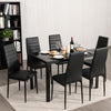 Set of 6 Kitchen Dining Chairs PVC Leather High Back Dining Chairs w/Padded Seat