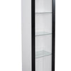 Modern Display Tall Cabinet Bookcase Shelving Units with LED Light 3 Glass Shelf