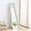 Silver White Rectangular Full Length Standing Mirror Metal Frame for Home Decor