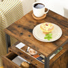 Bedside Table with Charging Station End Table with 2 Drawers Nightstand