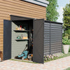 Black Metal Outdoor Garden Storage Shed Metal Lean to Pent Shed for Tool Bike