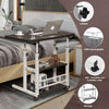 Height Adjustable Mobile Laptop Table Over Sofa Bed Computer Desk Lap Tray Stand
