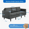 Modern 3-Seater Sofa Fabric Upholstered Couch Sofas for Bedroom Grey