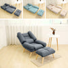 Fabric Upholstered Lazy Sofa Lounge Recliner Chair Bed Fireside Armchair w/Stool