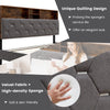 Double Size Bed Frame Upholstered Platform Bed Slat Support W/ Storage Headboard