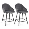 2 Pack Swivel Bar Stools Counter Height Chair Modern Rotatable Dining Chairs