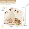 3-4 Kids Large Play Tent House Kids Play Tent w/Star Lights-Beige