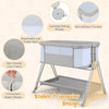 Baby Bedside Crib Folding Sleeper Bassinet Cot Bed Portable 7 Adjustable Heights