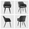 2x Grey Dining Chairs Faux Leather Retro Armchairs PU Kitchen Office Chair
