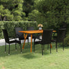7 Piece Garden Dining Set Black vidaXL
