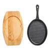 Cast Iron Griddle Frying Pan Grill Non-stick Skillet Cooking Fry Steak with Tray