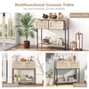 2-tier Console Table Living Room Home Long Sofa Side Table w/Drawers