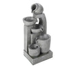 Garden Water Feature Solar Power Outdoor Tiered Pot Cascading Fountain Landscape