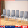 New Set of 6 Dining Chairs Padded Seat High back Metal Legs Home Furniture Gray