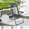 Patio Folding Chairs Set of 2 Outdoor Reclining Chairs Adjustable Outdoor Lounge