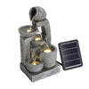Garden Water Feature Outdoor Solar Power Cascade 5 Tiered Fountain w/LED Lights