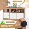 Multifunctional Display Cabinet Toy Storage Organizer w/2 Drawers-Natural