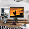 Projector Screen Manual Pull Down Wall Mounted Matt White Home Cinema 60-120''