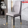 2PCS Dining Chair Faux Leather Padded Seat Metal Leg Kitchen Restaurant Chairs