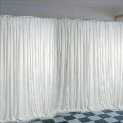 10ft Silk White Backdrop Drapes Curtain Wedding Ceremony Party Home Window Decor