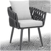 Garden Chair Outdoor Armchair Aluminium Frame Rope String Thick Cushions