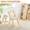Set of 2 Dining Chairs Foldable Kitchen Chair Portable Wood Kitchen Chair