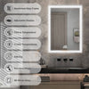 Double-side LED Illuminated Bathroom Mirror Cabinet Storage Shelf Anti-fog Touch