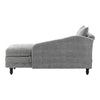 Left Armrest Chenille Chaise Lounge Indoor Lounge Sofa w/Hidden Storage &Pillow